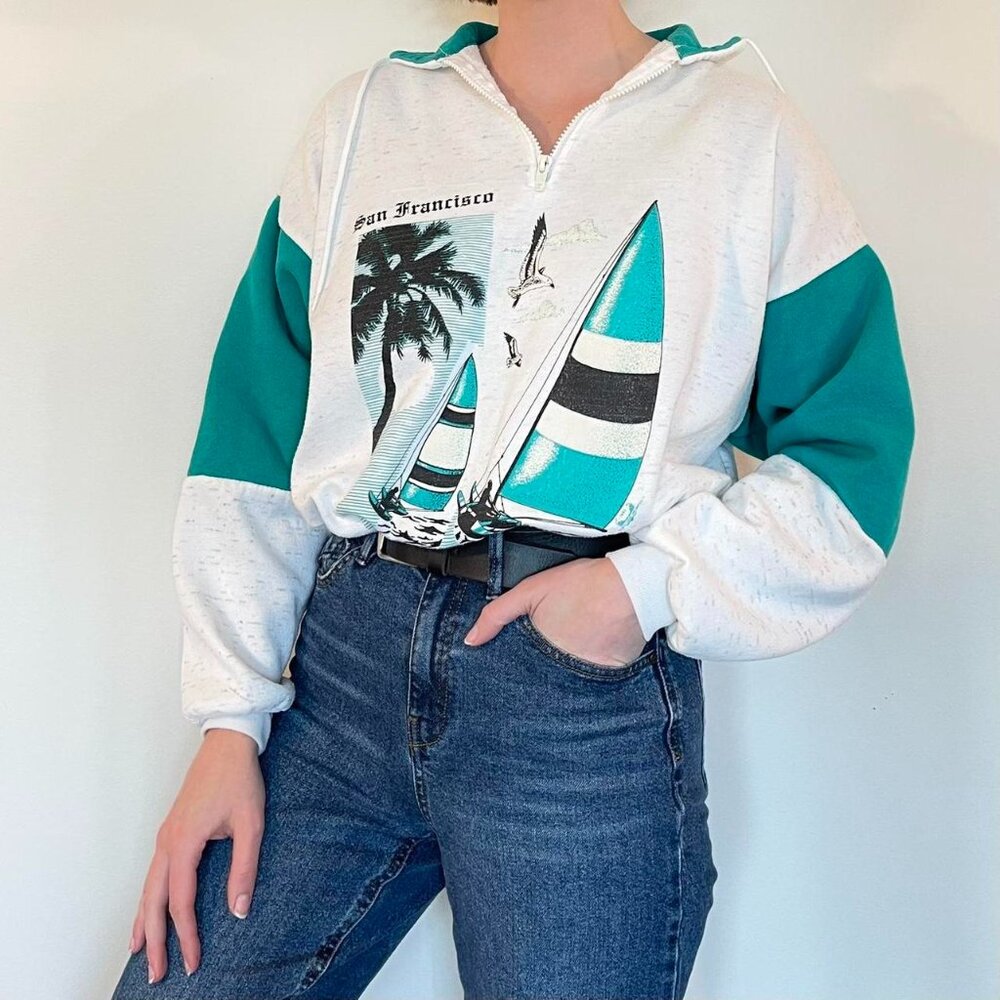 Vintage San Francisco California pullover V-neck sweatshirt.